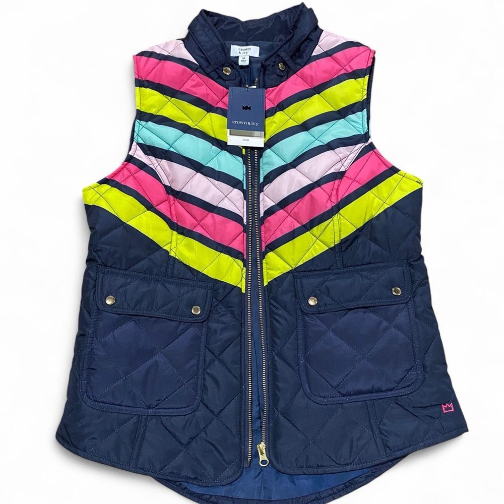 Crown & Ivy Multicolor Puffy Vest